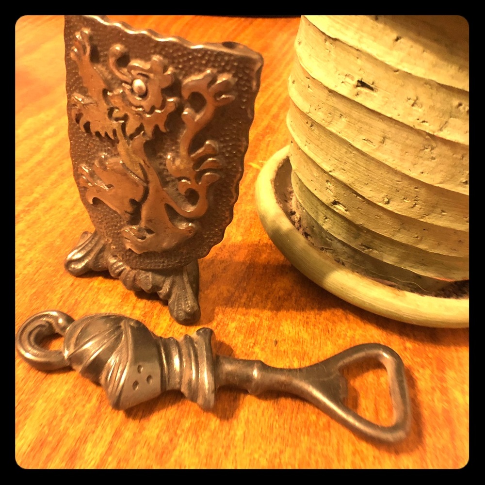 Vintage knight and shield bottle opener